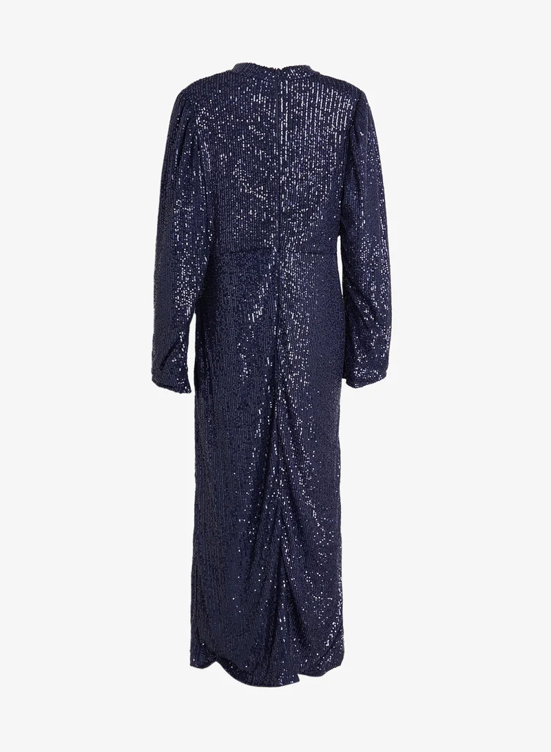 Khizana Plus size Shimmer Ruched Dress